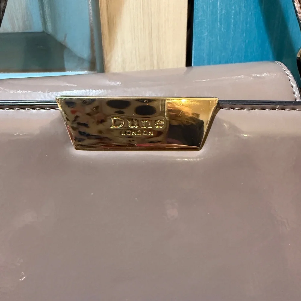 Dune London Glossy Taupe Shoulder Bag - Picture 2 of 6